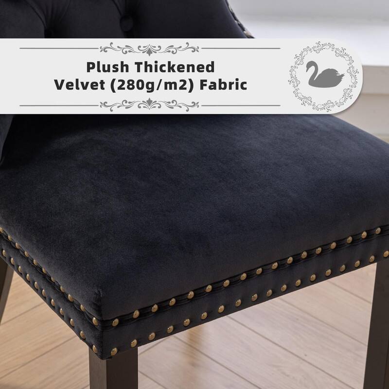 Tufted Naliheads Solid Wood Upholstered Dining Chairs (Set of 4)