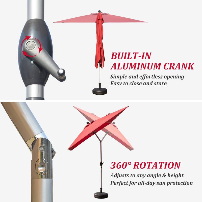 Domi Outdoor Living 6.5' x 10' Tilt Aluminum Patio Umbrella