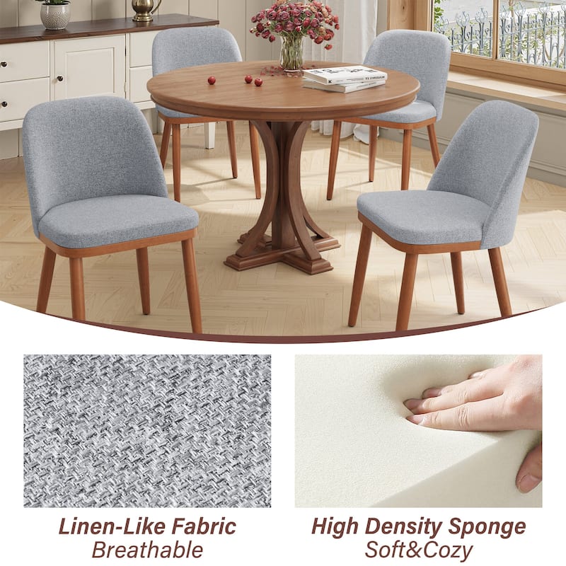 Crestlive Products Upholstered Wood Dining Chairs with Wood Legs
