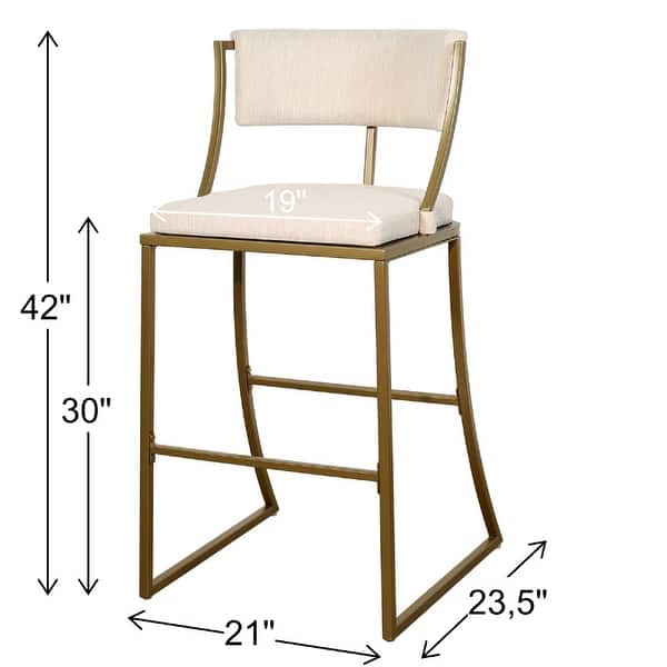 dimension image slide 0 of 3, New Ridge Home Goods Mina Metal Modern Upholstered Bar Stool