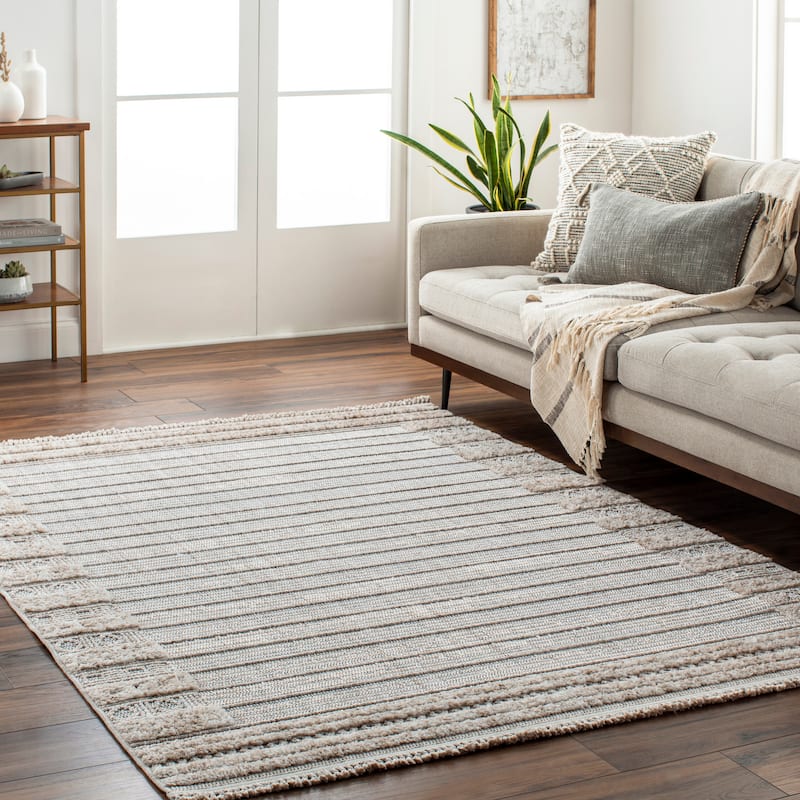 Livabliss Zeon Boho Bordered Area Rug