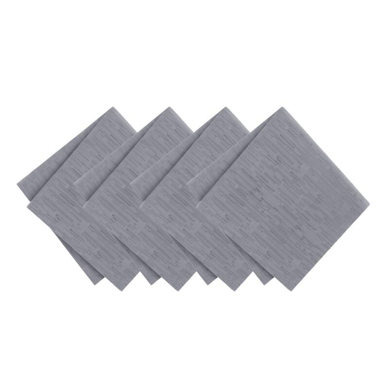 Continental Solid Texture Water and Stain Resistant Napkins, Set of 4 - Gray