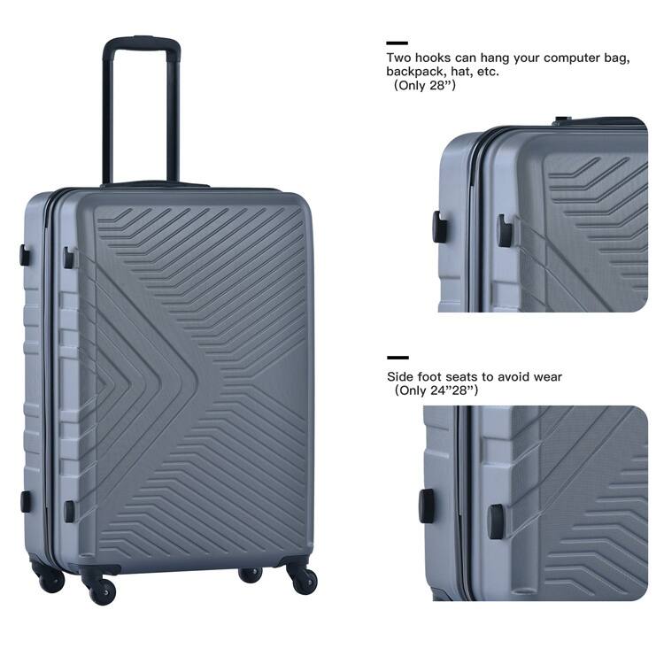 High Quality 3 Piece Hard-Shell Luggage Sets, ABS Lightweight Suitcase with Telescoping Handles and Spinner Wheels & TSA Lock