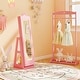 preview thumbnail 5 of 18, Gymax Swivel Kids Jewelry Cabinet w/ Lights Full-Length Mirror &