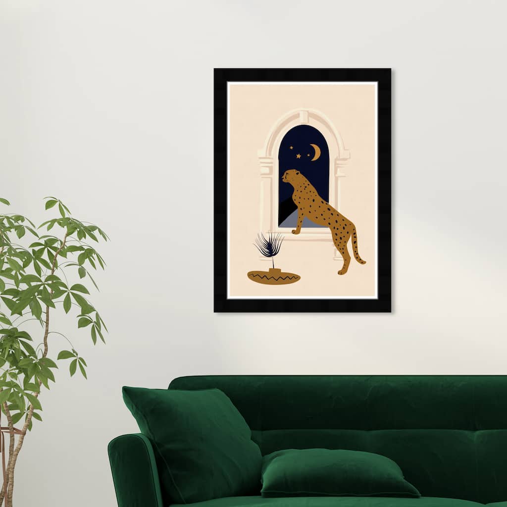 Wynwood Studio Prints Animals Moonlight By The Window White and Cream White Modern & Contemporary Wall Art Canvas Print