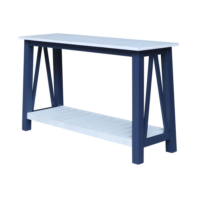 Surrey Solid Wood Console/Sofa Table - Blue/Antique Chalk