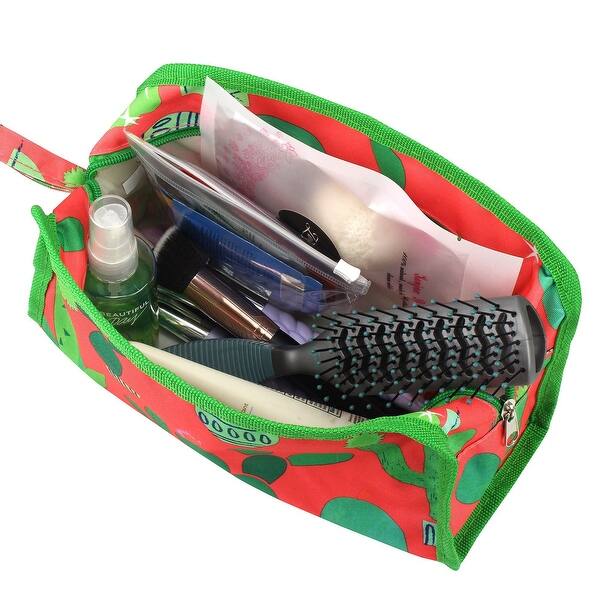 Shop Zodaca Portable Travel Cosmetic Makeup Bag Storage Multifunction Organizer Pouch Purse Zipper Case Cactus Coral Overstock 31323359