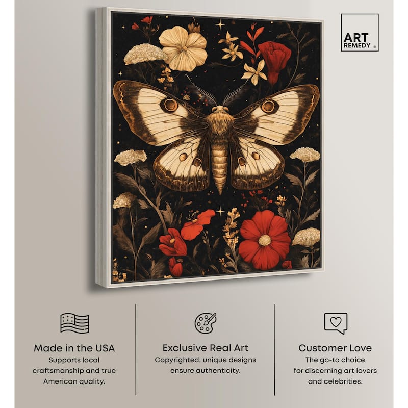 Flying Moth Canvas by Art Remedy