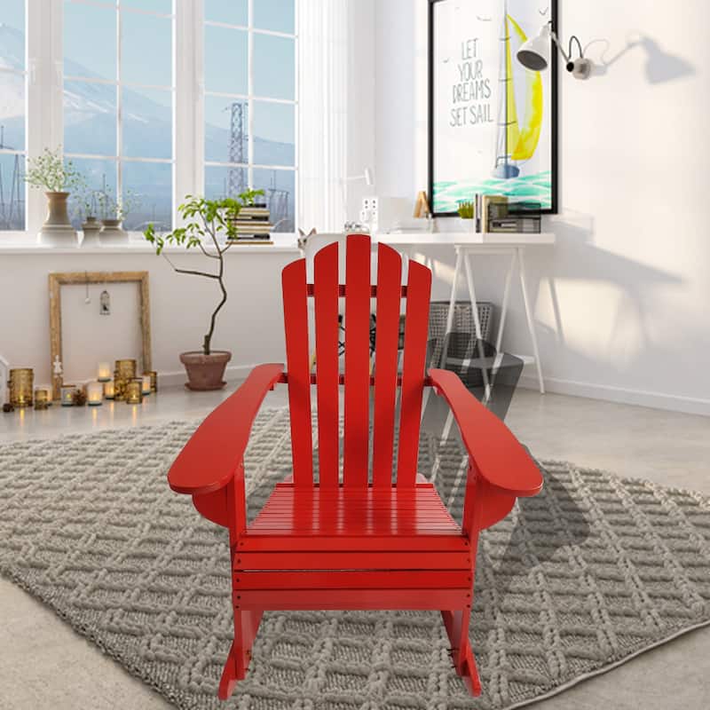 Reclining Wooden Outdoor Rocking Adirondack Chair