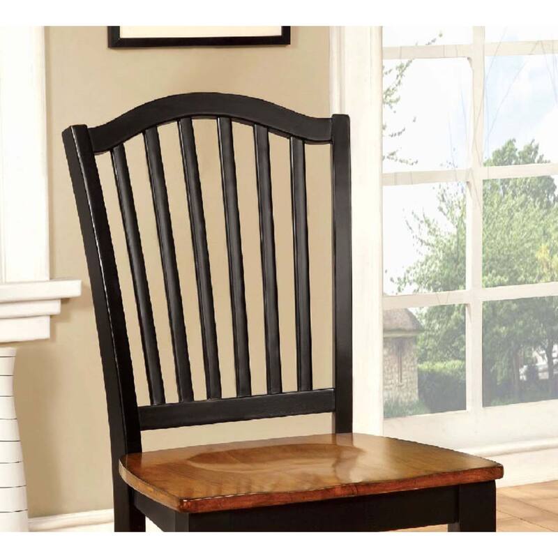 Set of 2 Chairs in Black and Oak Finish