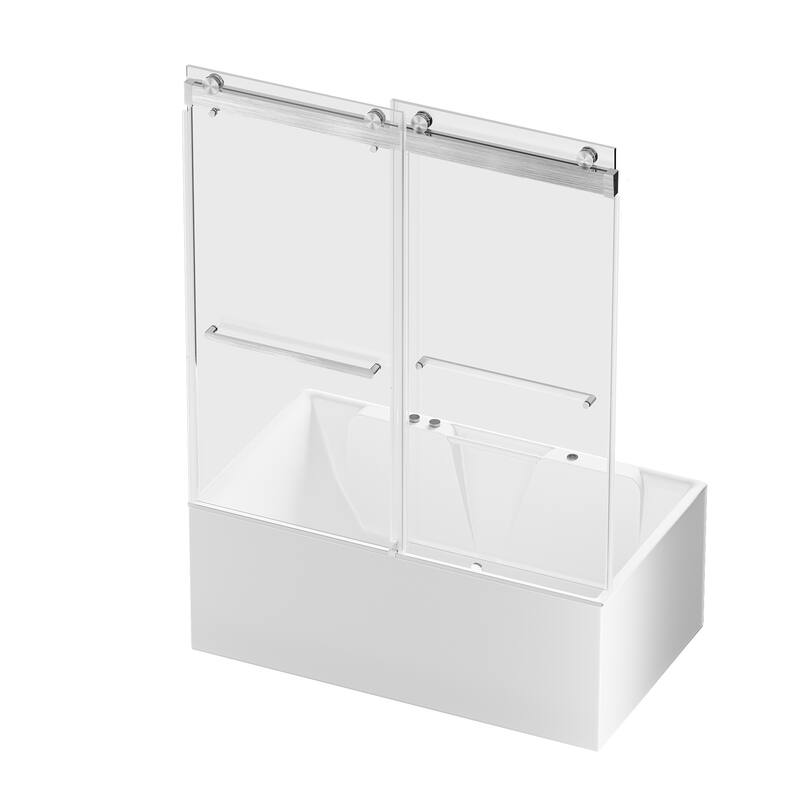 Frameless Double Sliding Tub Door