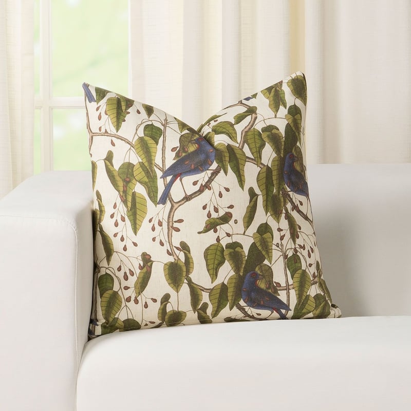 Smithsonian Bluebirds in Paradise Throw Pillow