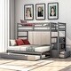 preview thumbnail 11 of 16, Twin Over Twin/King Size Extendable Bunk Bed with Trundle and Storage Stairs