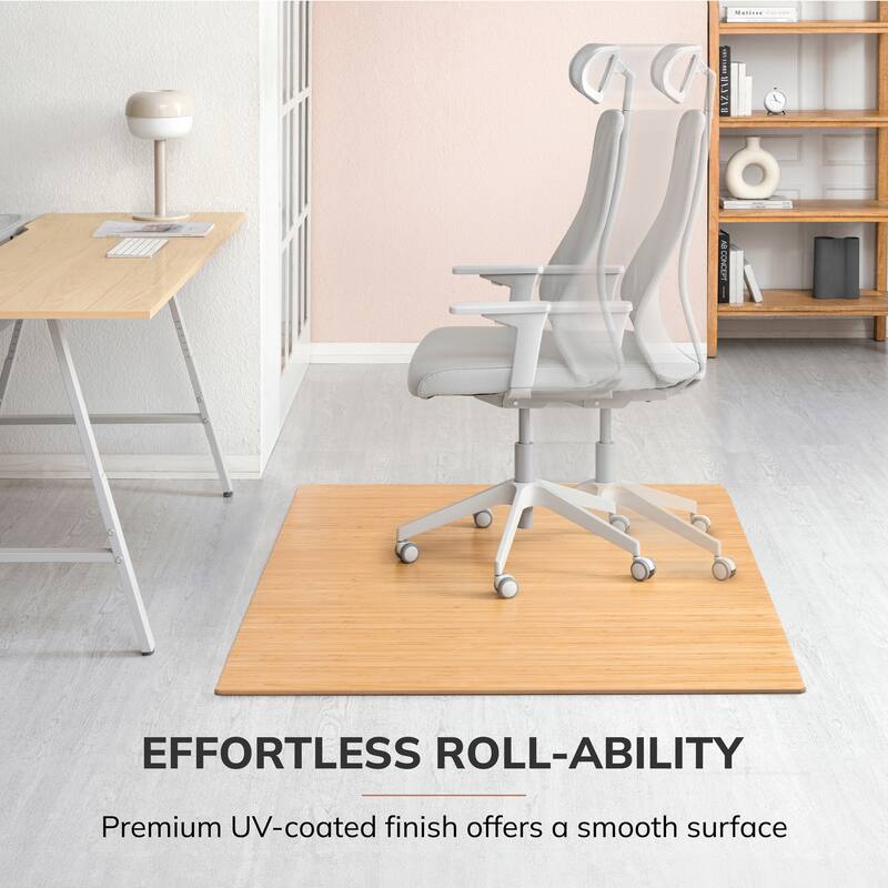 Eco Bamboo Deluxe Rectangular Natural Chair Mat (60 x 48)