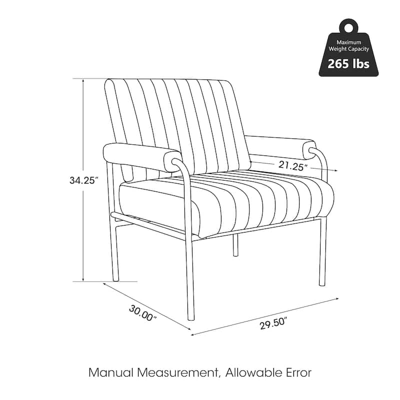Glitzhome Set of 2 29.5"W Leatherette and Fabric Combination Armchairs With Padded Arms - 29.5" W x 34" H x 30" D