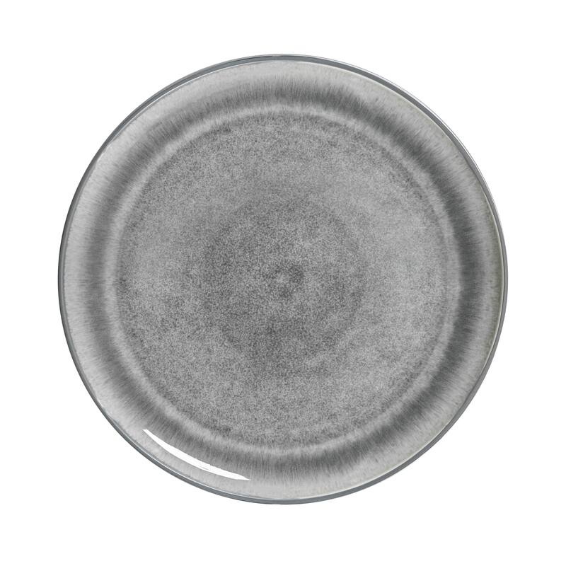 Sango Asher 12-Piece Gray Stoneware Dinnerware Set - Service for 4, Plate & Bowl Set