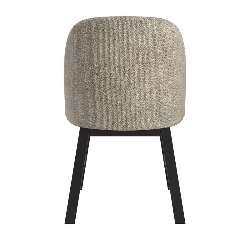 Harstad Wood Finish Taupe Fabric Curved Low Back Dining Chair (Set of 2) by iNSPIRE Q Modern