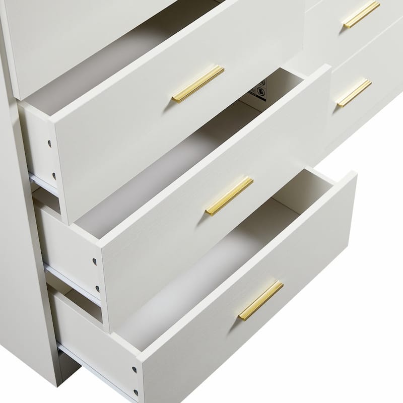 Modern 8-Drawer Dresser For Bedroom-Ample Storage Wide Chest Of Drawers,Sturdy & Safe