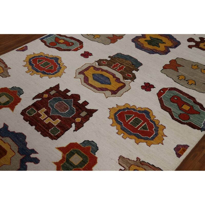 Vegetable Dye Gabbeh Oriental Area Rug Hand-Knotted Wool Carpet - 5'1" x 8'3"