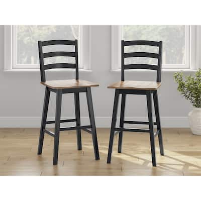 Signature Design by Ashley Wildenauer Black/Brown Bar Height Barstool - 19" W x 22" D x 47" H