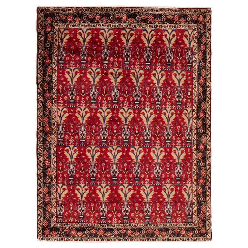ECARPETGALLERY Hand-knotted Anadol Red Wool Rug - 5'1 x 6'9 - Red - 5'1 x 6'9
