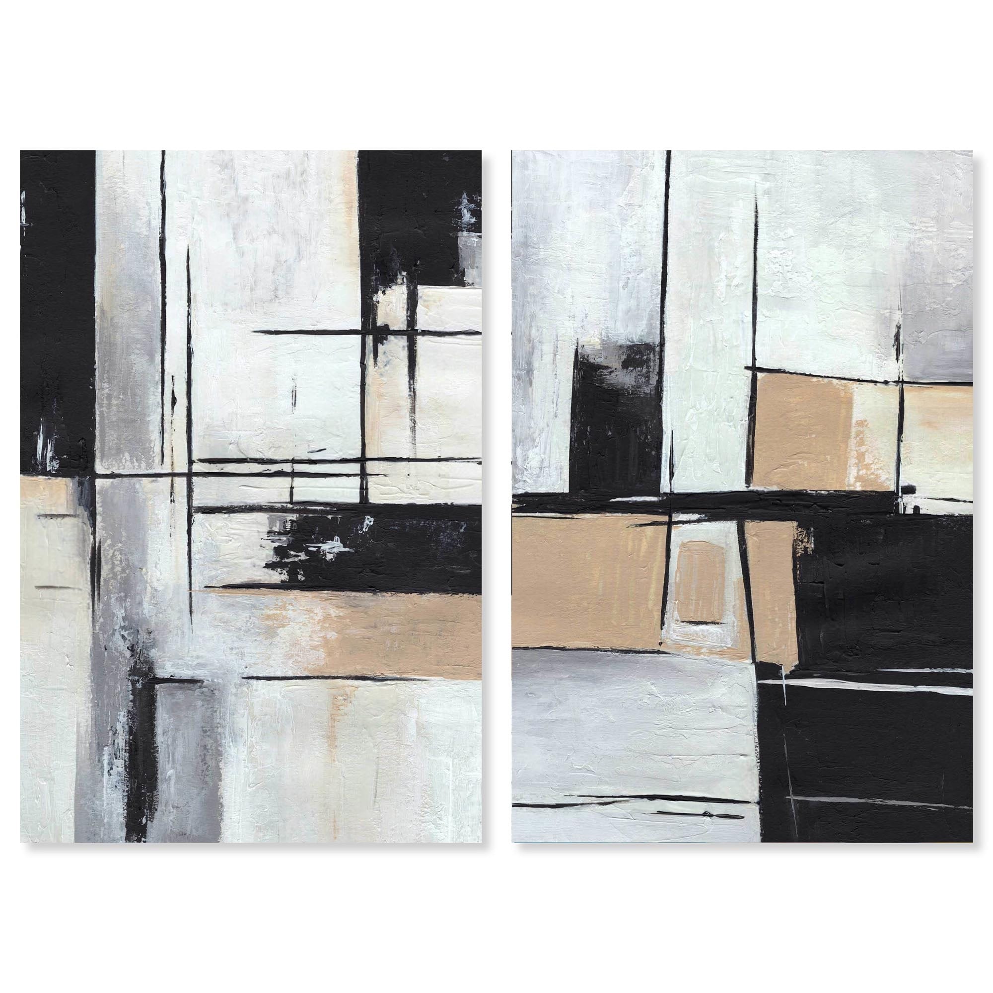 Shadow Set Canvas Set of 2 by Art Remedy, Gallery Wrapped