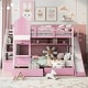 preview thumbnail 20 of 68, Merax Castle Style Bunk Bed with 2 Drawers 3 Shelves and Slide