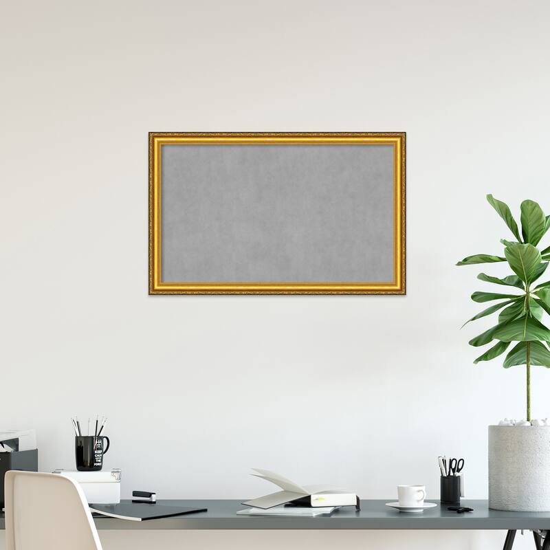 Amanti Art Colonial Embossed Gold Framed Magnetic Board