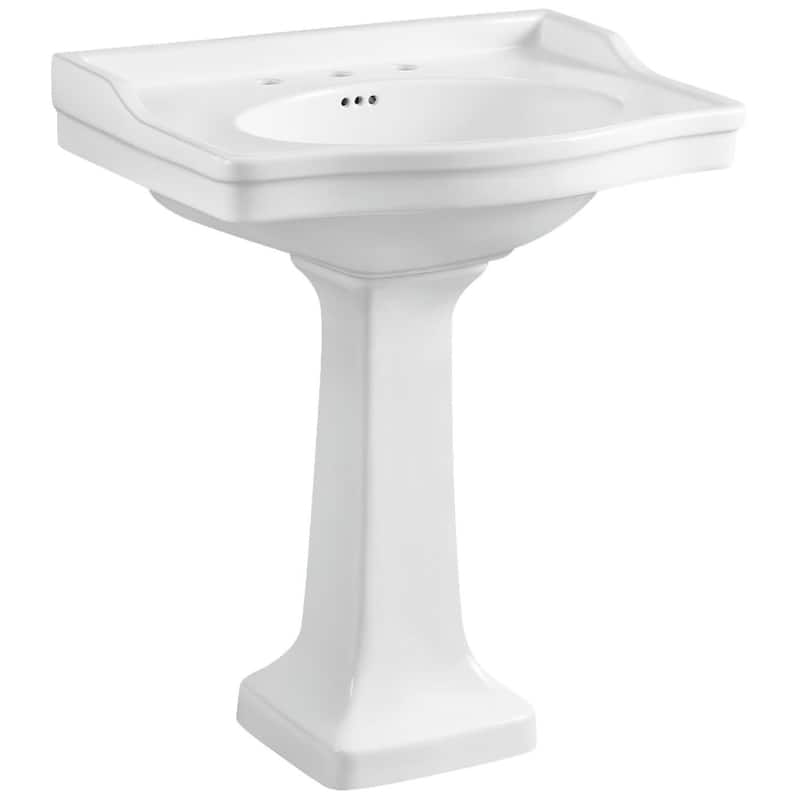 Kingston Brass Imperial 29-15/16" Rectangular Ceramic Pedestal Sink - White