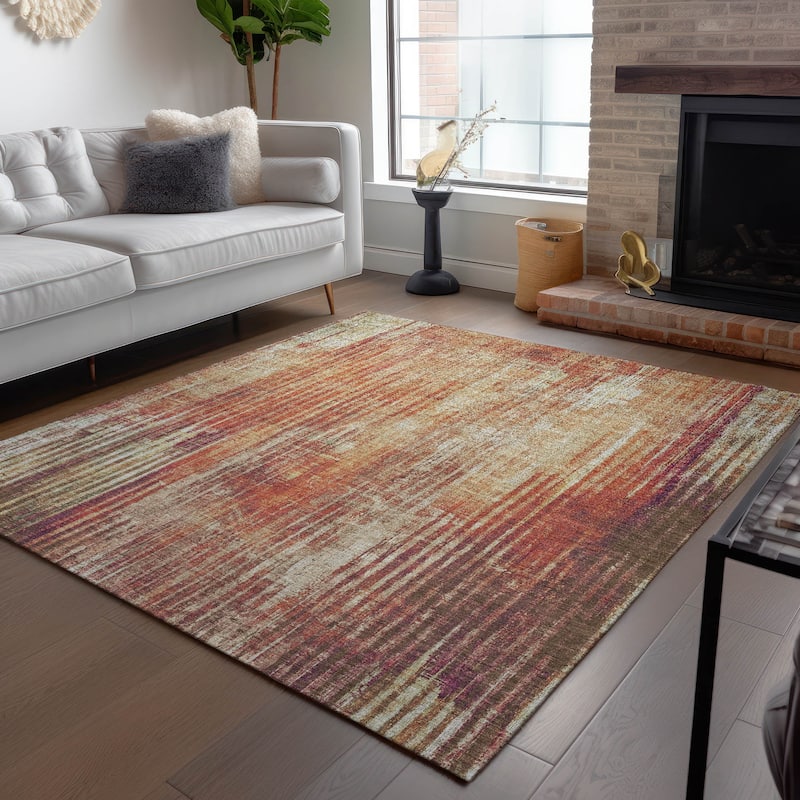 Machine Washable Indoor/ Outdoor Chantille Modern Ombre Rug