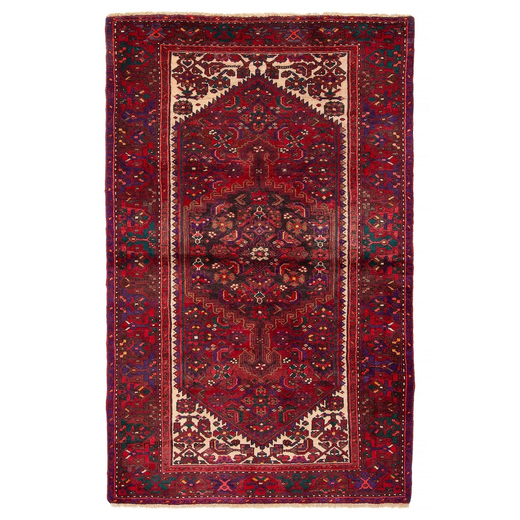 ECARPETGALLERY Hand-knotted Andelz Red Wool Rug - 4'2 x 6'8