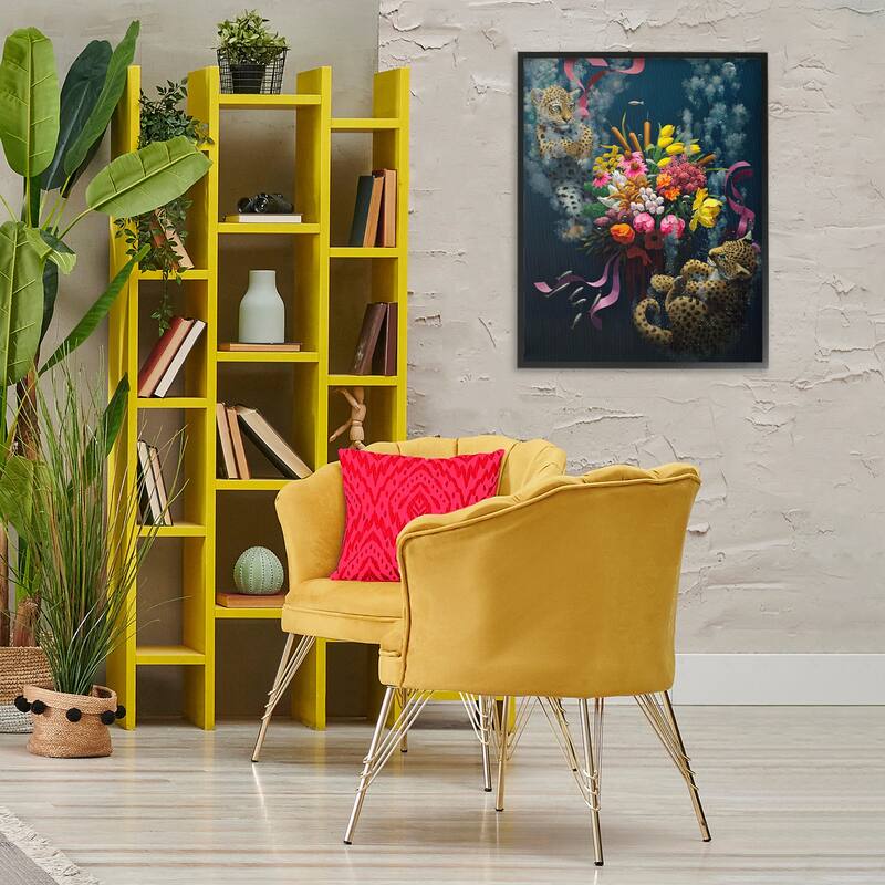 Stupell Bouquet with Leopards Underwater Framed Giclee Art Design By Heather Gauthier