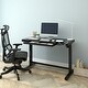 preview thumbnail 10 of 20, FLEXISPOT 48" Width Home Office Electric Height Adjustable Desk Glass Top Standing Desk Computer Desk With Drawer, USB Charged