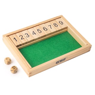 GSE™ Wooden 9 Number Shut The Box Dice Game Set for Family Game Night, Dice Table Games, Bar Games