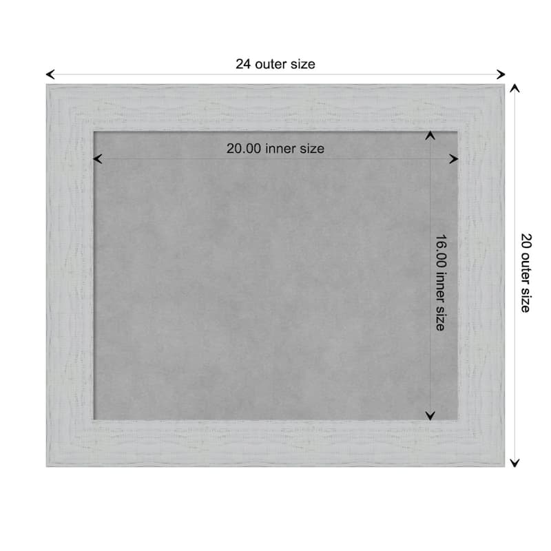 Amanti Art Shiplap White Framed Magnetic Board - Board Size 20x16