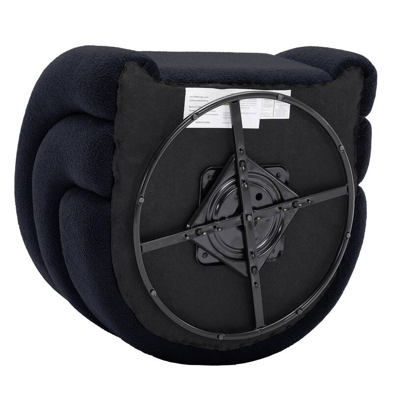 Set of 2 Boucle Upholstered Swivel Accent Barrel Chairs