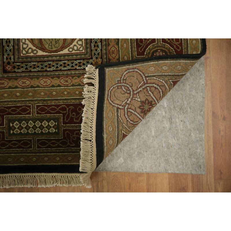 Hand Knotted Oriental 100% Wool Carpet Traditional Geometric Multi-Colored Agra Area Rug - 8' 10'' X 5' 11''