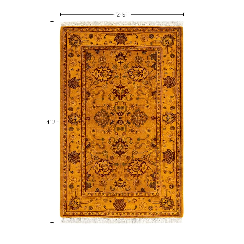 Overdyed, One-of-a-Kind Hand-Knotted Area Rug - Gold - 2' 8" x 4' 2"