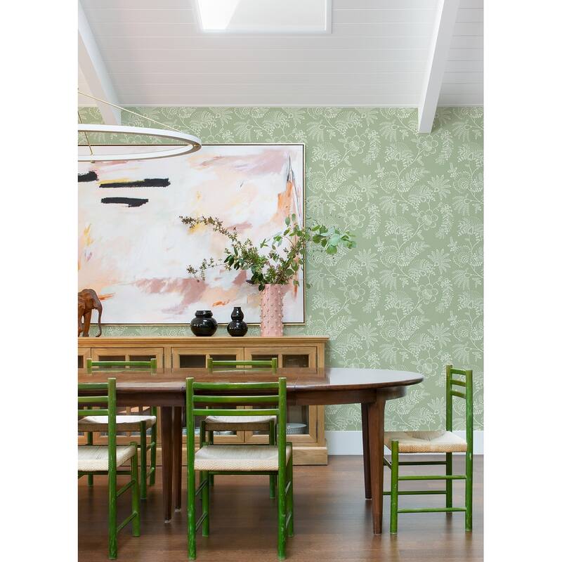 A-Street Prints Maeve Sage Jacobean Trail Wallpaper