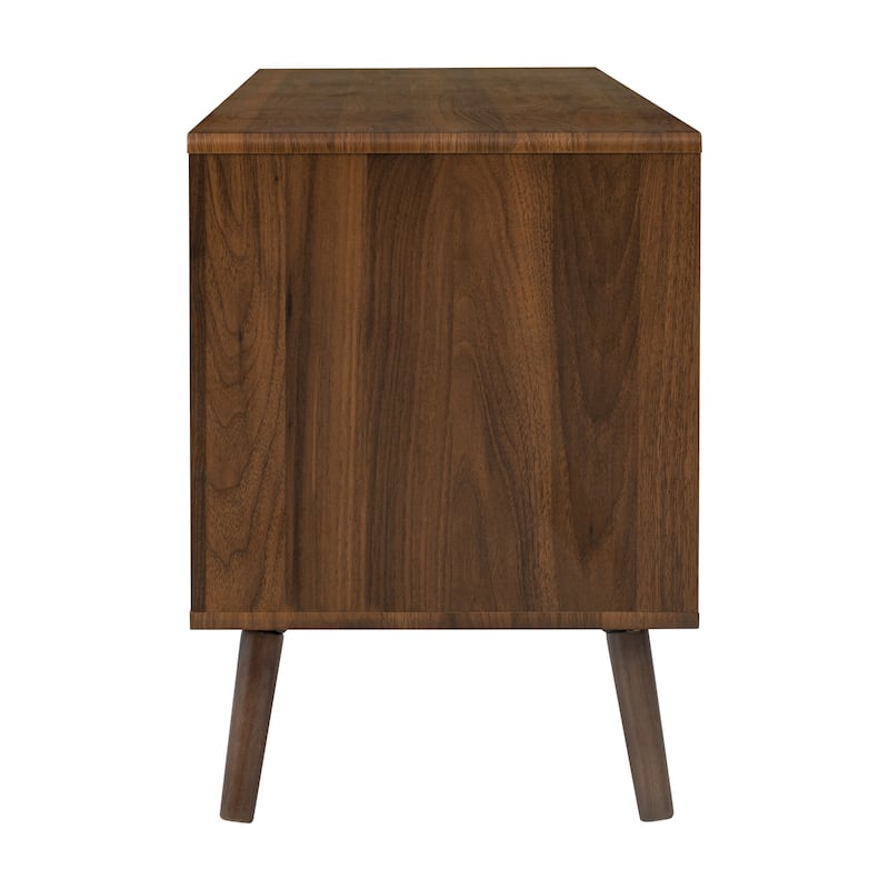 Mid-Century TV Stand with 2 Drawers & 1 Drop-Down Door, Media Console Table with Storage Entertainment Center for TVs up to 80''