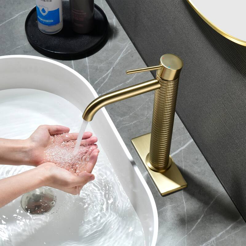11.8"H Solid Brass Single-handle Bathroom Sink Faucet