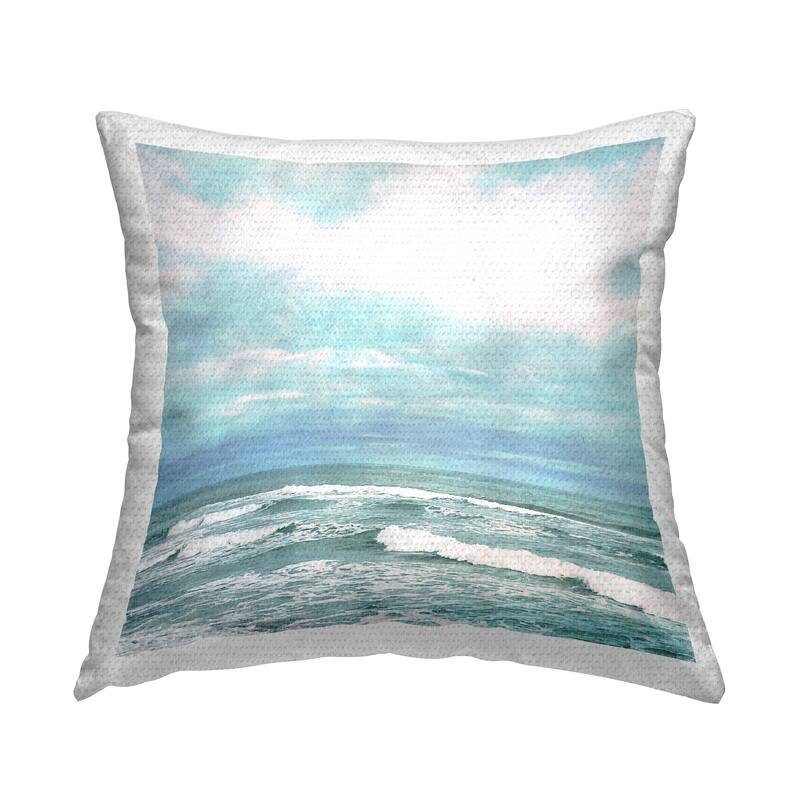 Stupell Rolling Ocean Waves Landscape Printed Outdoor Throw Pillow Design by Christine Zalewski