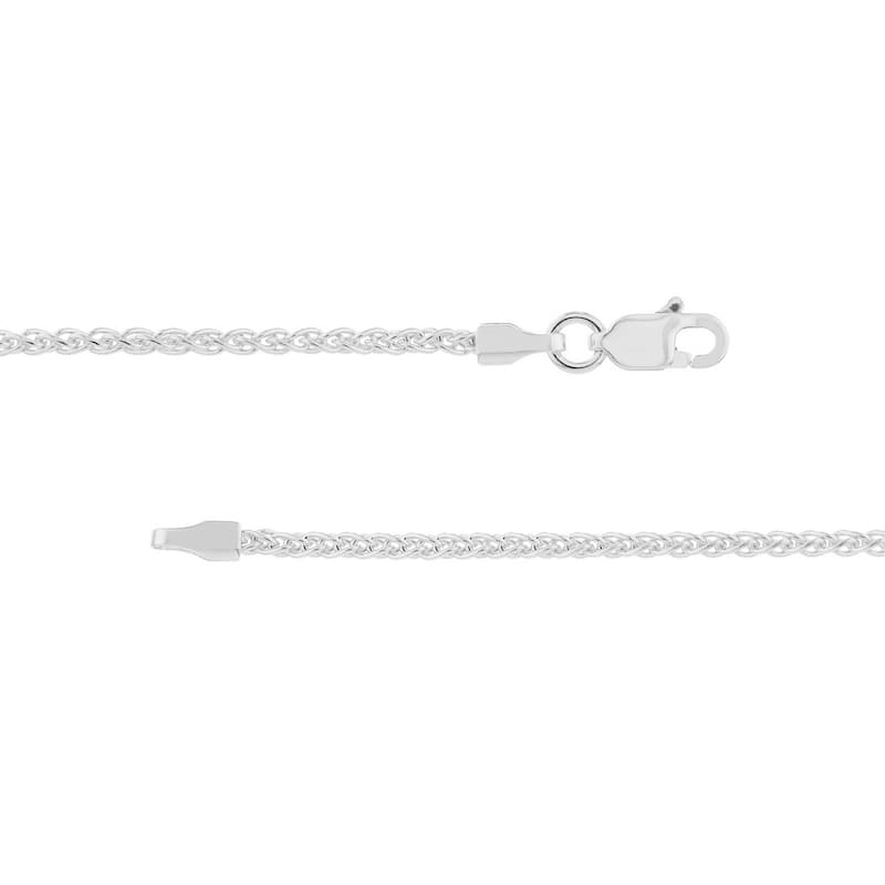 Curata 10k White Gold 1.65mm Round Wheat Chain Necklace (Lobster)