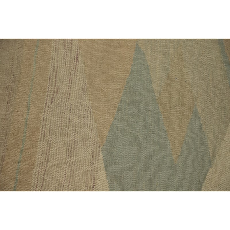 Hand Woven Oriental 100% Wool Carpet Southwestern Modern Beige & Ivories Kilim Area Rug - 3' 10'' X 2' 0''