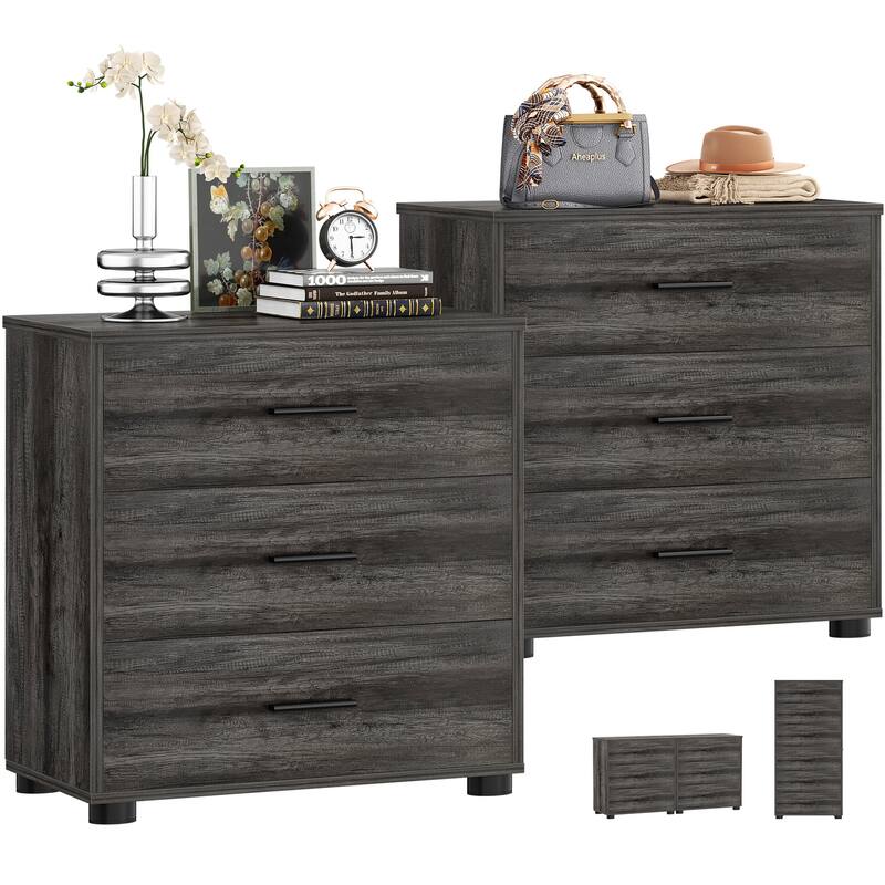 2-Pack Dressers with 6 Storage Drawers, Closet Organizers for Bedroom and Walk-in Closet