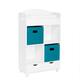 Option white with turquoise bins