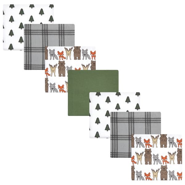 slide 1 of 1, Hudson Baby Infant Boy Cotton Flannel Receiving Blankets Bundle, Wild Forest, One Size - Wild Forest - One Size One Size - Wild Forest