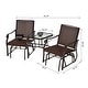 preview thumbnail 28 of 26, Outsunny 3-pc. Outdoor Sling Fabric Gliding Rocker Chairs w/ Table