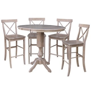 Shop 36 Extension Bar Height Table With Four Stools Washed Gary