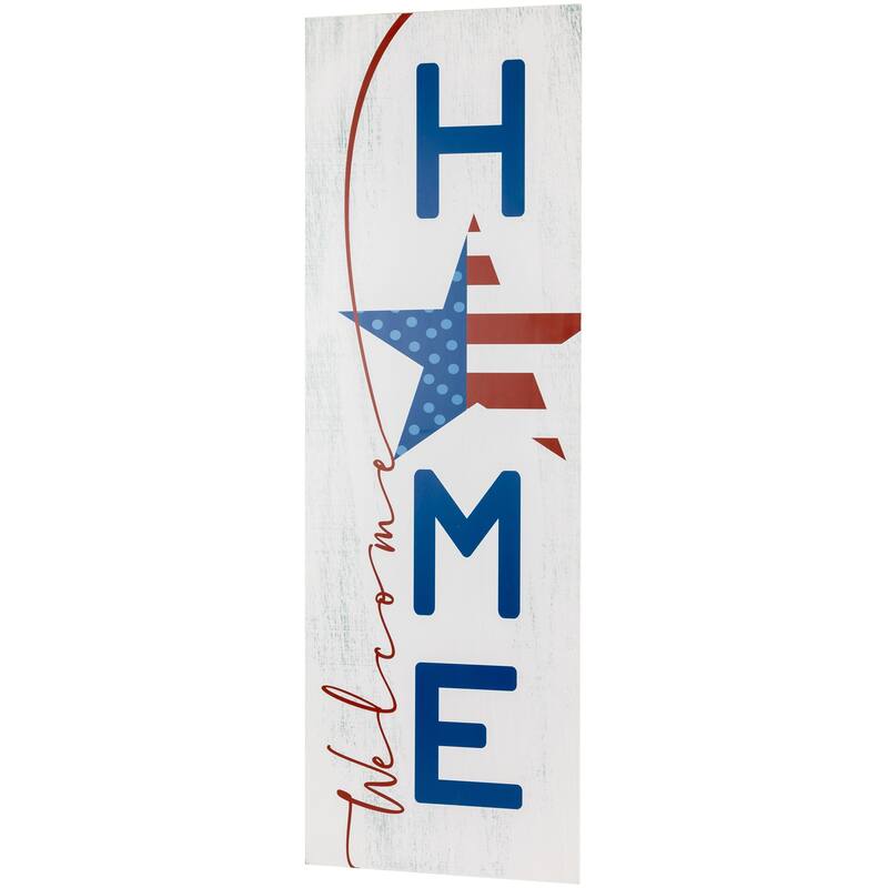 35.75" Welcome Home Americana Wooden Wall Sign